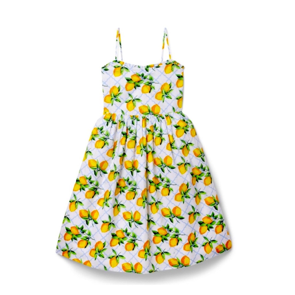 LEMON SMOCKED MIDI DRESS